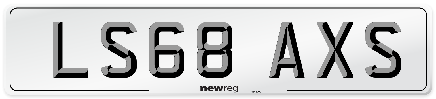 LS68 AXS Number Plate from New Reg